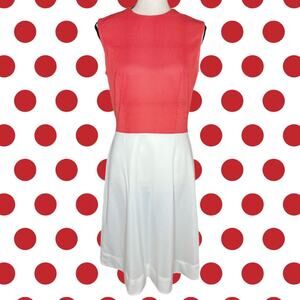 70’s Sears Vintage Red Polka Dot Polyester A Line Pinup Sleeveless Dress 14